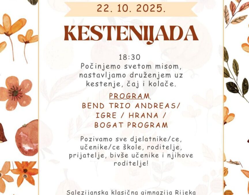 Poziv na Kestenijadu – 22. listopada 2025.